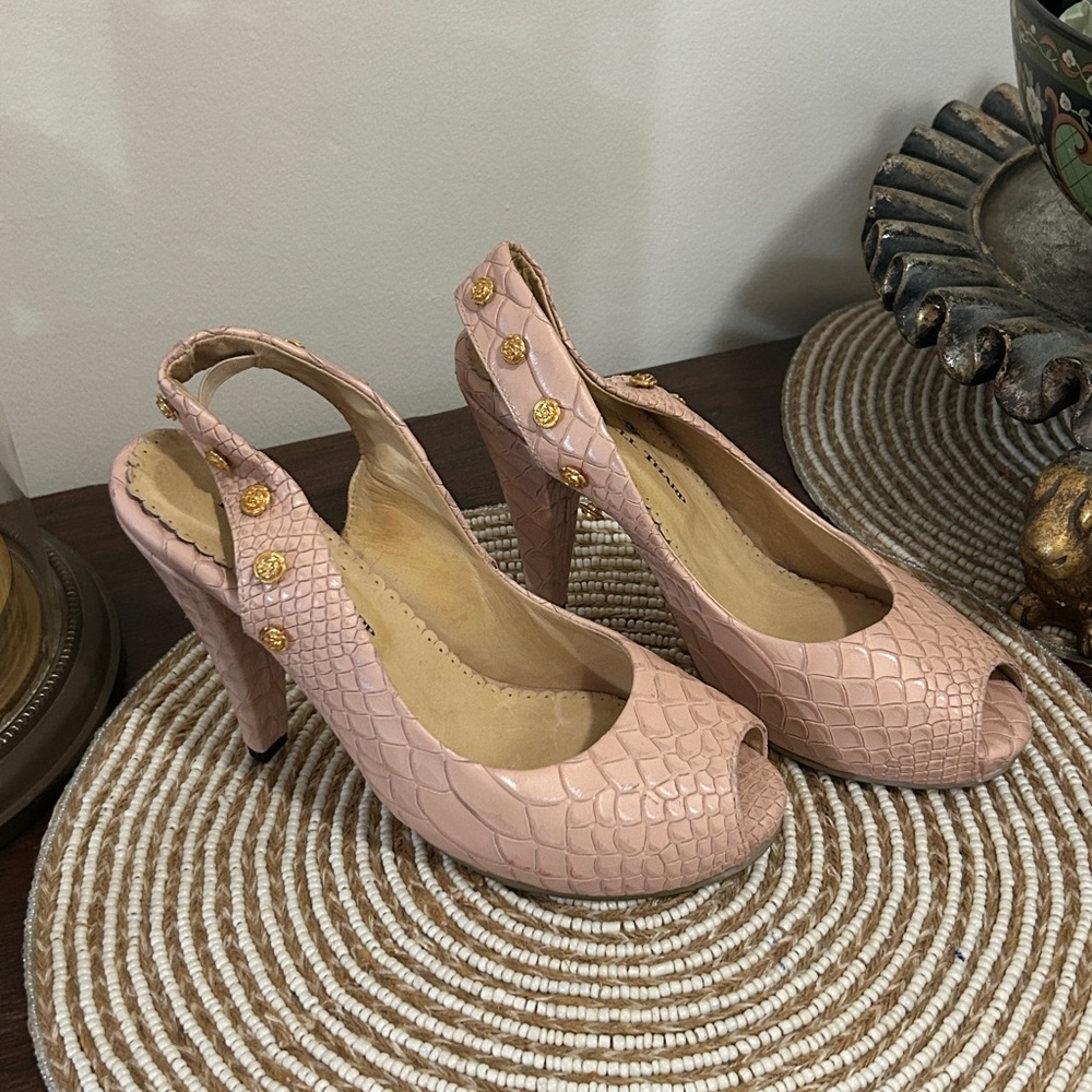Rockwell Tharp Pink Leather Heels